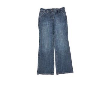 Loft Trouser Leg Women's size 8 Dark Wash Blue Denim Jeans